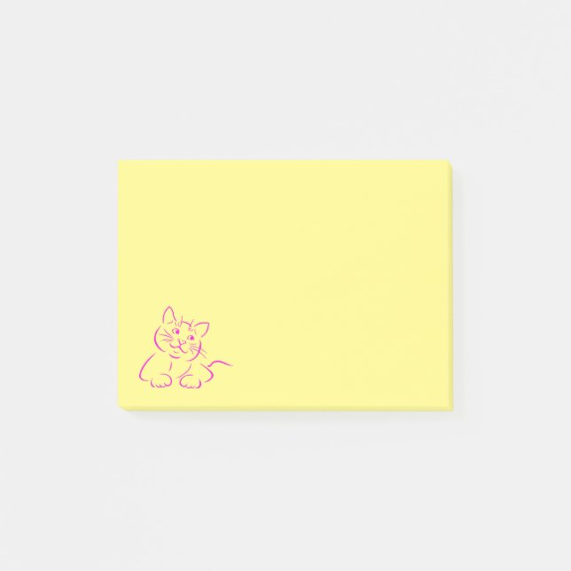 Cute Kattunge Illustration Post-it Block (Framsida)