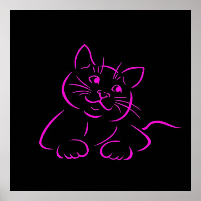 Cute Kattunge Illustration Poster (Framsidan)