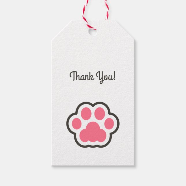 Cute Kattunge Illustration Presentetikett (Framsidan)