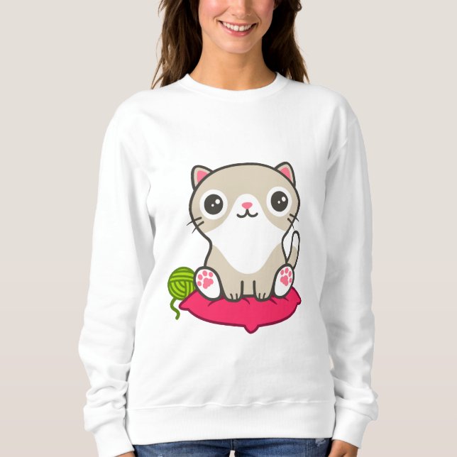 Cute Kattunge Illustration T Shirt (Framsida)