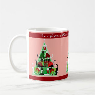 Cute Kattunge Julgran Anpassningsbar Helgdag Kaffemugg