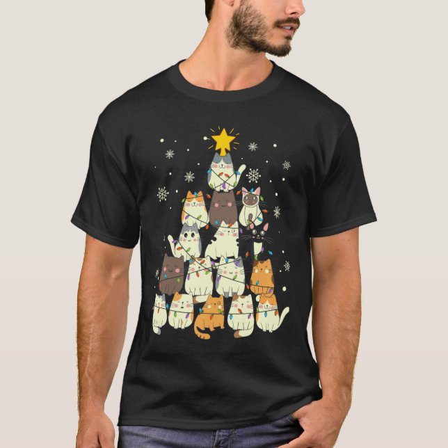 Cute Kattunge Julgran Catmas God jul Ca T Shirt (Framsida)