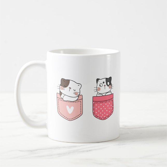 Cute Kattunge Kaffemugg (Vänster)