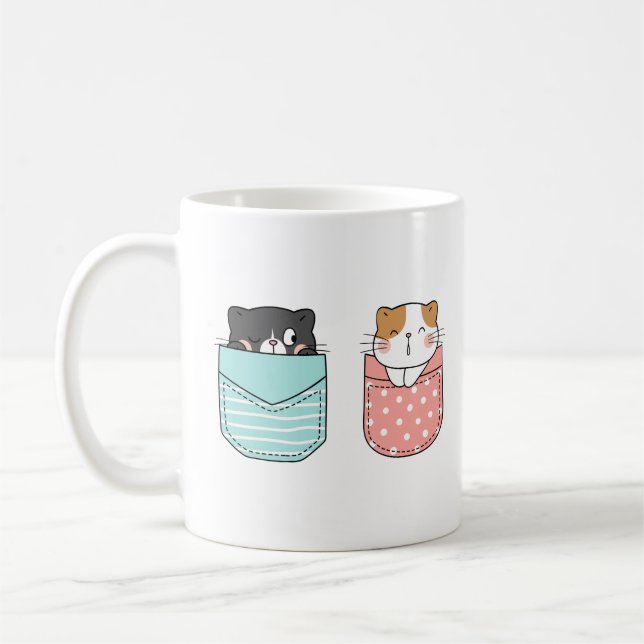 Cute Kattunge Kaffemugg (Vänster)