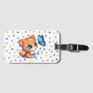 Cute kattunge/katt/fjäril bagagebricka