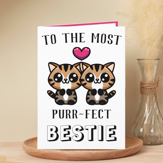 Cute Kattunge Kitten Best Friend Grattis på födels Tack Kort (cute kitten purr birthday card for best friend)