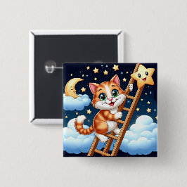 Cute Kattunge Klibs Ladder till Måne Knapp