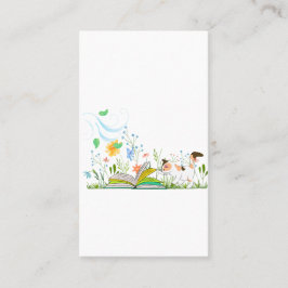 Cute Kattunge Läsning a Bok Visitkort