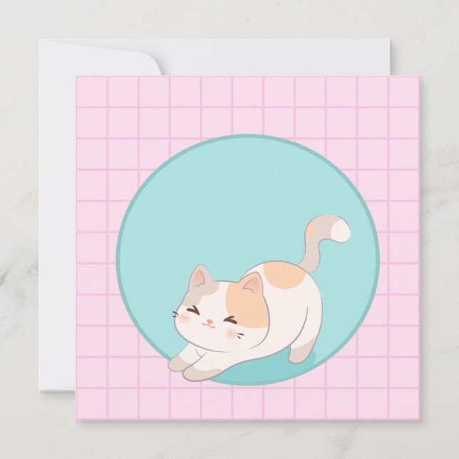 Cute kattunge, lycklig kattunge poster kort (Framsida)