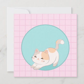 Cute kattunge, lycklig kattunge poster kort