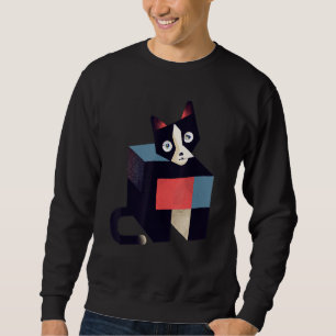 Cute kattunge mjölade porträtt kattkattkatt lång ärmad tröja
