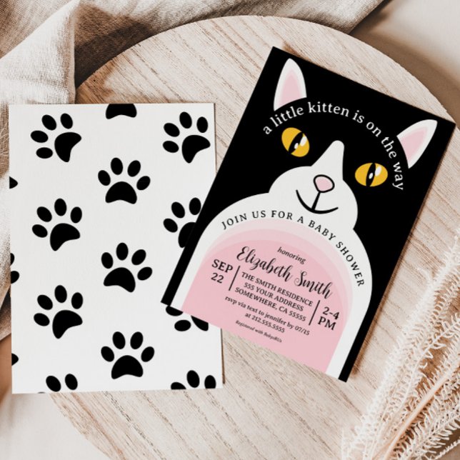 Cute Kattunge Modern Arch Girly Baby Shower Inbjudningar (Skapare uppladdad)