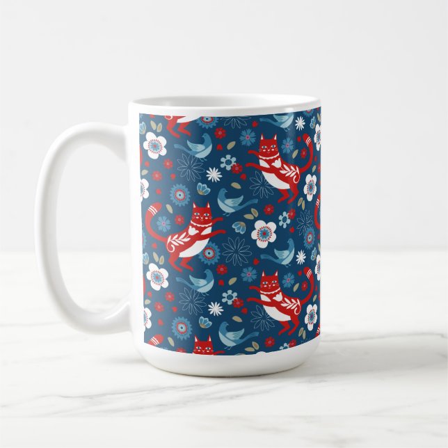 Cute Kattunge Mönster Kaffemugg (Vänster)