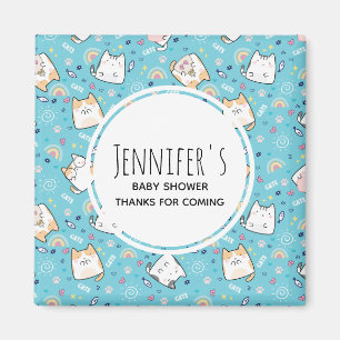 Cute Kattunge Mönster Whimsical Event Magnet