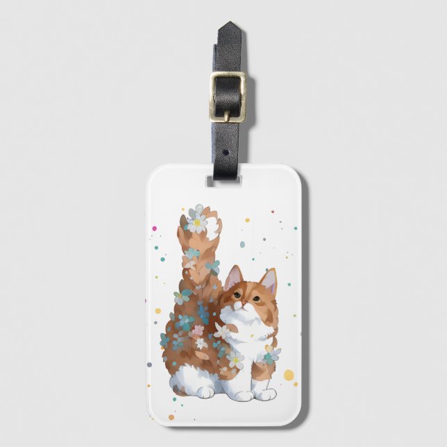 Cute Kattunge Pet Animal Bagagebricka (Framsida vertikal)