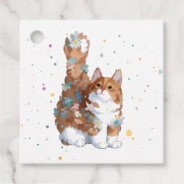 Cute Kattunge Pet Animal Gåvor Etiketter