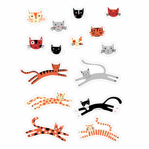 Cute Kattunge Pet Animal Klistermärken