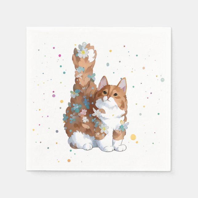 Cute Kattunge Pet Animal Pappersservett (Framsidan)