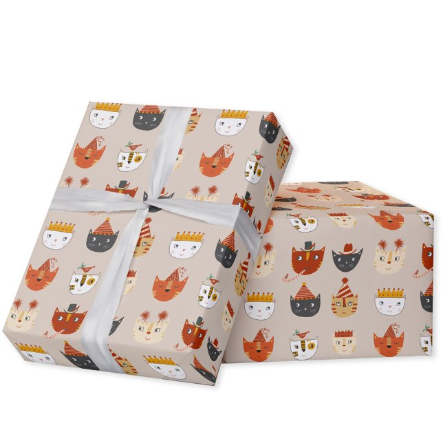 Cute Kattunge Presentpapper (Cute kitty cat pattern gift wrap paper roll)