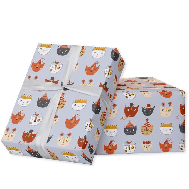 Cute Kattunge Presentpapper (Cute kitty cat pattern gift wrap paper roll)