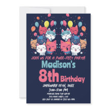 Cute Kattunge Purr-Fect Party-katternas födelsedag