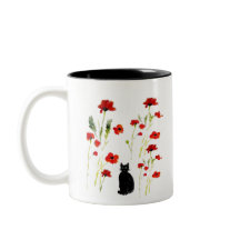 Cute Kattunge Red Poppy