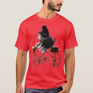 Cute Kattunge Riding BIke T Shirt
