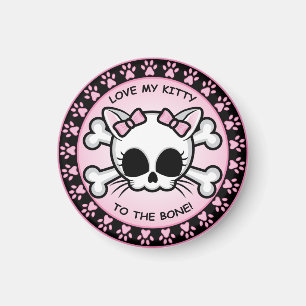 Cute Kattunge Skull Magnet