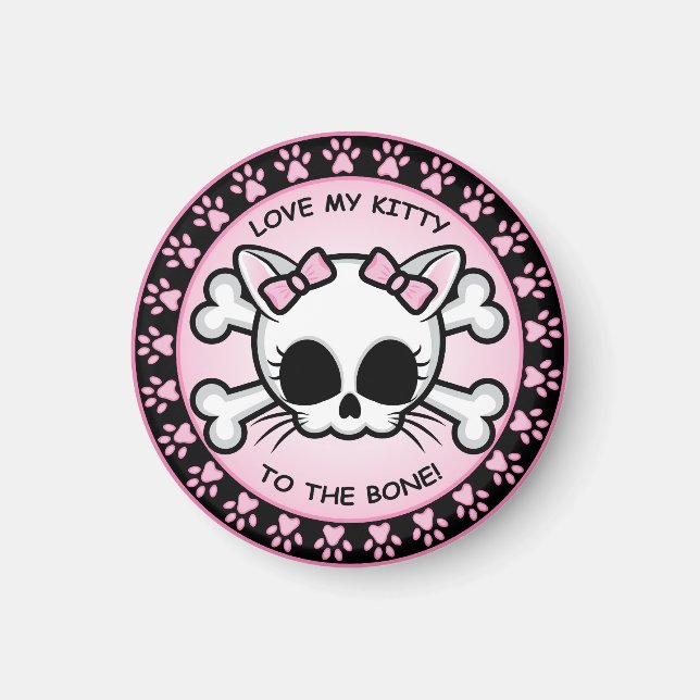 Cute Kattunge Skull Magnet (Framsidan)