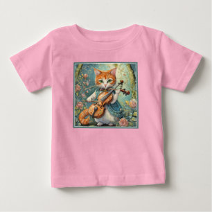 Cute Kattunge som spelar fiol T Shirt