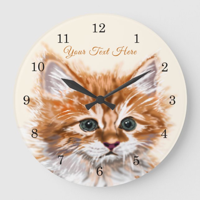 Cute Kattunge - Sweet - Add your Text / Namn Stor Klocka (Framsida)