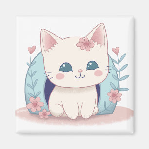 Cute Kattunge Tecknad Kawaii Chibi Magnet