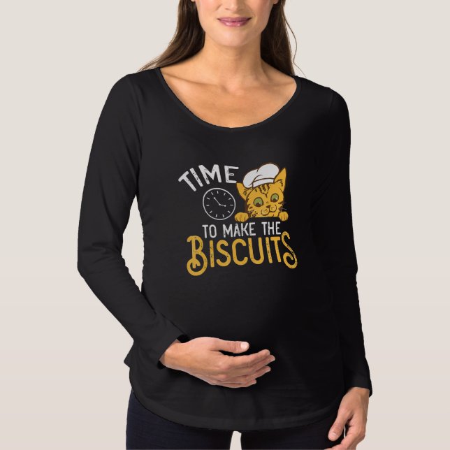 Cute Kattunge-tiden för att göra biscuiterna enhet T Shirt (Framsida)