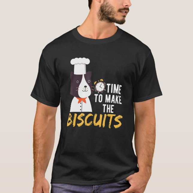 Cute Kattunge-tiden för att göra biscuiterna enhet T Shirt (Framsida)