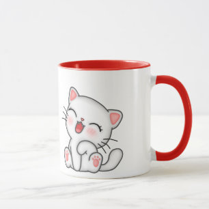 Cute kattunge tryckt mugg