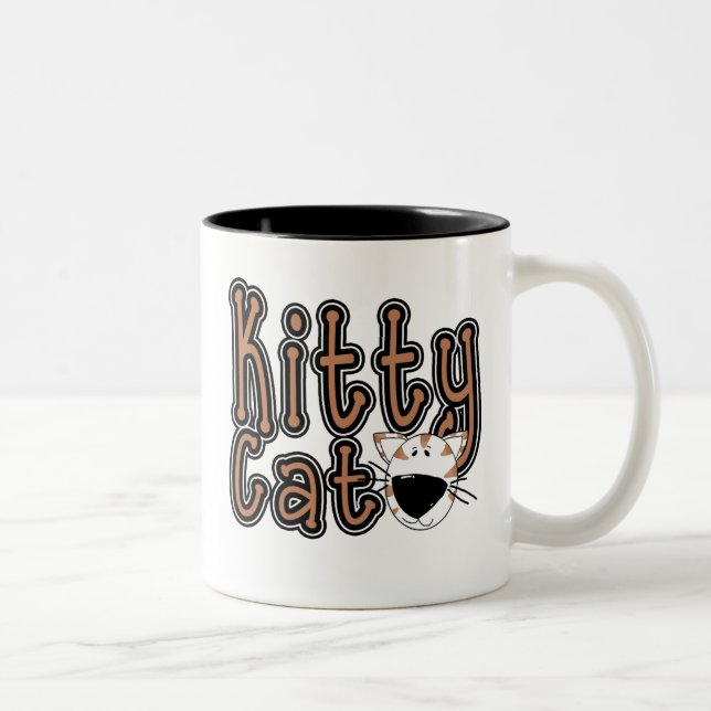 Cute Kattunge Tshirts och presenter Två-Tonad Mugg (Höger)