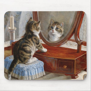 Cute Kattunge Vintage Painter av Frank Paton Musmatta