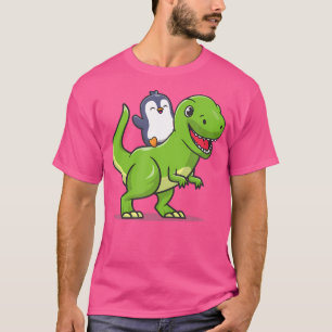 Cute Kawai Kids Dinosaur Penguin Älskare T Shirt