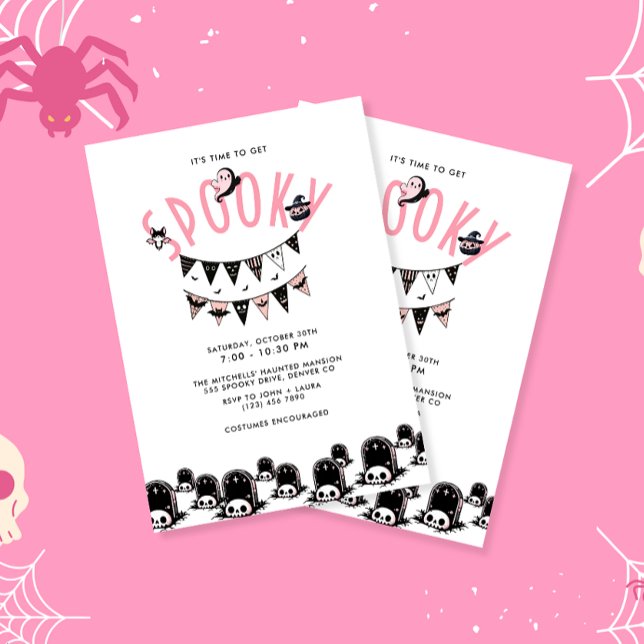 Cute Kawai Spooky Time Halloween fest Inbjudningar (Skapare uppladdad)
