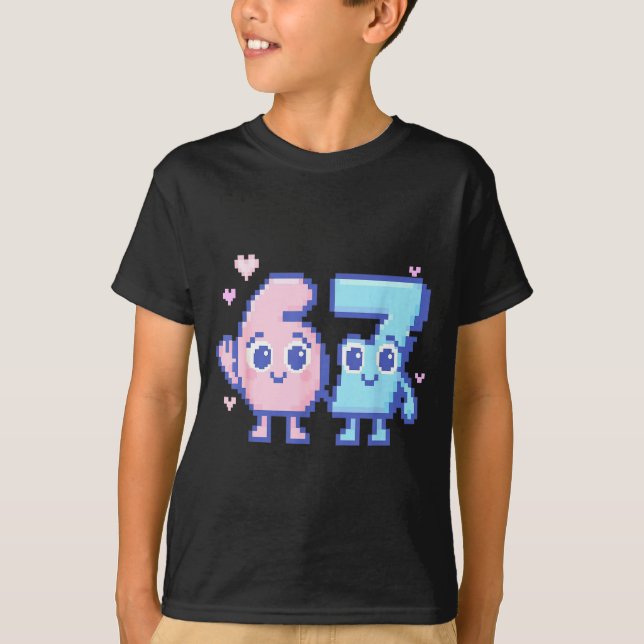 Cute Kawaii 67 Six Seven Meme 6 7 Girls Italian Br T Shirt (Framsida)