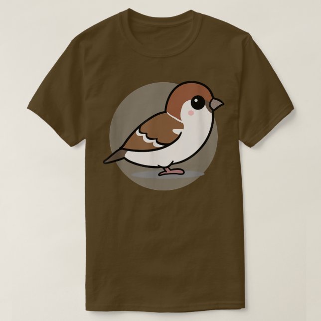 Cute Kawaii Aesthetic House Sparrow Bird T Shirt (Design framsida)
