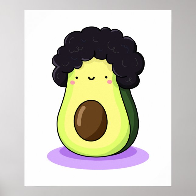 Cute Kawaii Afrocado Poster (Framsidan)