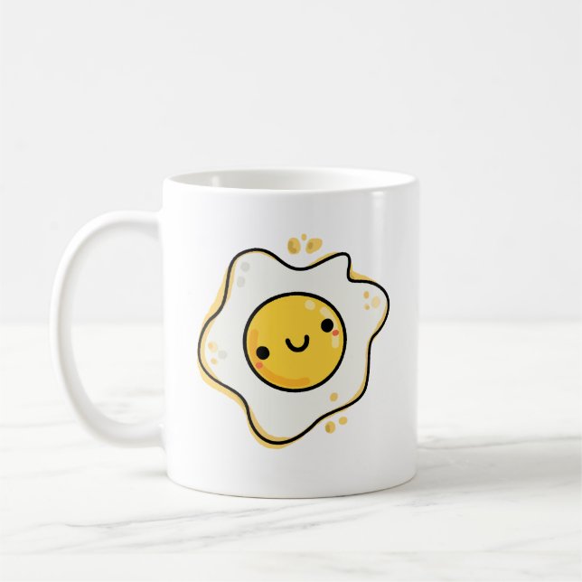 Cute Kawaii-ägg Kaffemugg (Vänster)