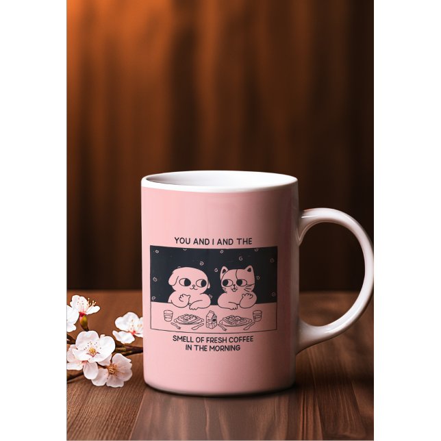 Cute Kawaii Animal-Thated Romantic Kaffemugg (Skapare uppladdad)