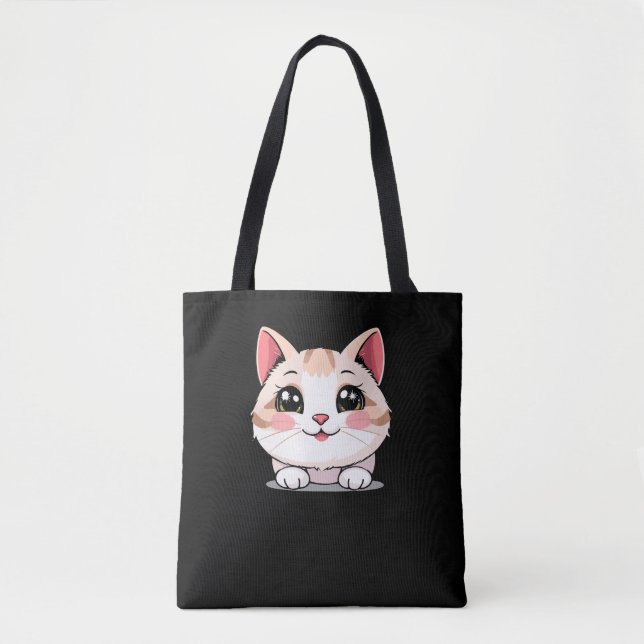 Cute Kawaii Animal  Tote Bag Tygkasse (Framsida)