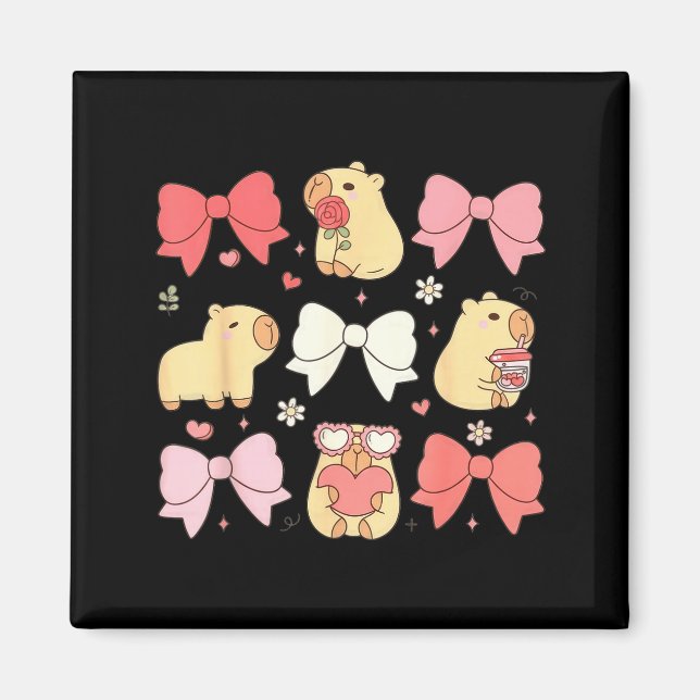 Cute Kawaii Animals And Nk Coquette Bows Aesthetic Magnet (Framsidan)
