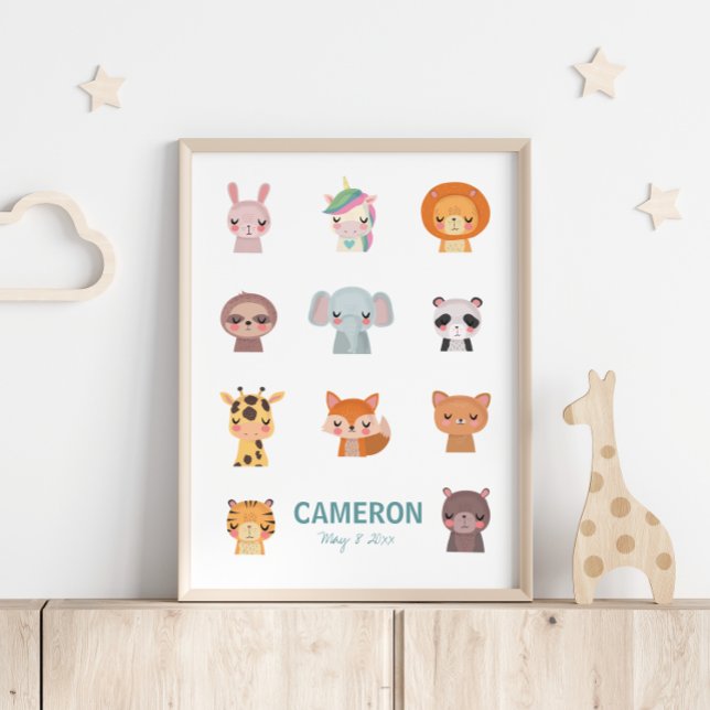 Cute Kawaii Animals | Zen Yoga Illustration Poster (Skapare uppladdad)