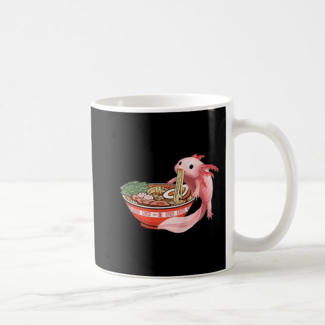 Cute Kawaii Anime Axolotl Japanska Ramen Noodles A Kaffemugg (Höger)
