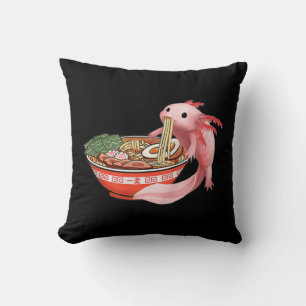 Cute Kawaii Anime Axolotl Japanska Ramen Noodles A Kudde