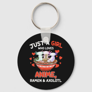 Cute Kawaii Anime Axolotl Japanska Ramen Noodles G Nyckelring